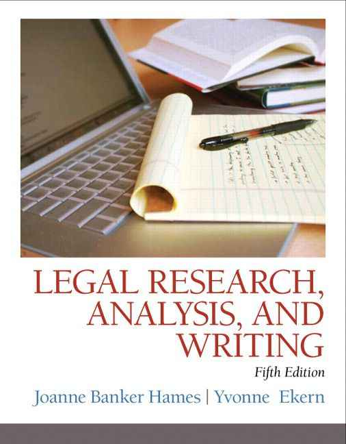 Legal Research, Analysis, and Writing, 5th Edition