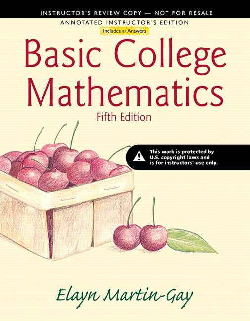 Annotated Instructors Edition for Basic College Mathematics, 5th Edition