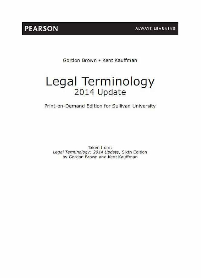 Legal Terminology: 2014 Update