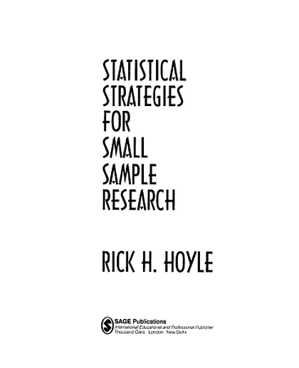 Statistical Strategies for Small Sample Research