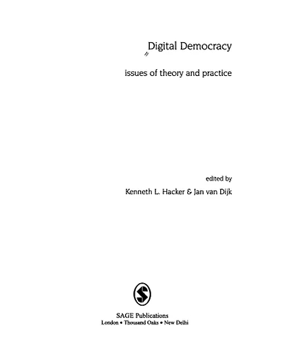 Digital Democracy: Issues of Theory and Practice