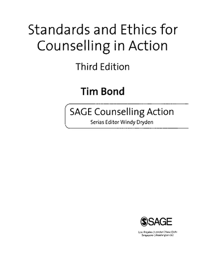 Standards and Ethics for Counselling in Action