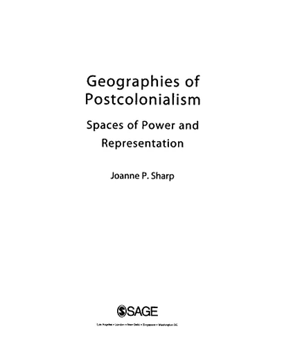 Geographies of Postcolonialism