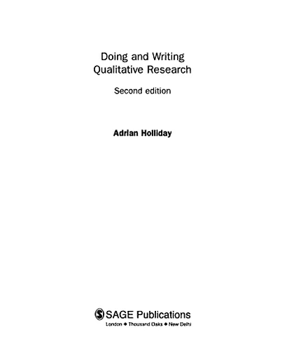 Doing & Writing Qualitative Research
