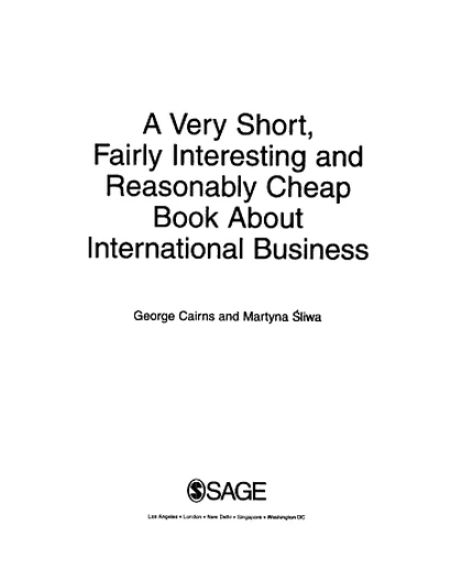 A Very Short, Fairly Interesting and Reasonably Cheap Book About International Business