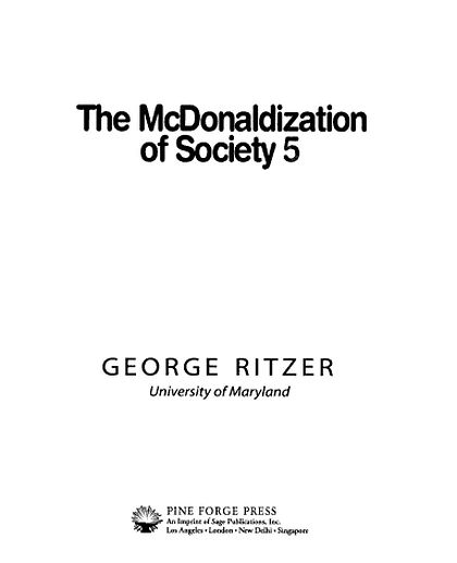 The McDonaldization of Society 5