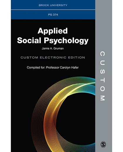 Custom: Brock University Applied Social Psych PS 374 Custom Electronic Edition, 1st Edition