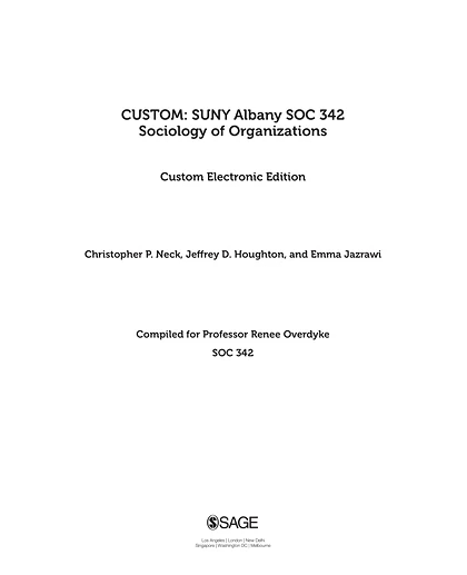 Custom: SUNY Albany SOC 342 Sociology of Organizations Custom Electronic Edition, 1st Edition
