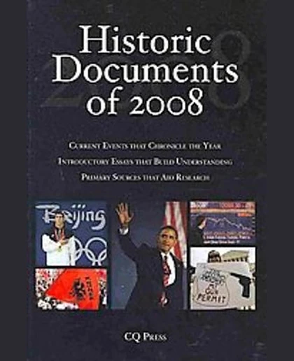 Historic Documents of 2008, 1st Edition