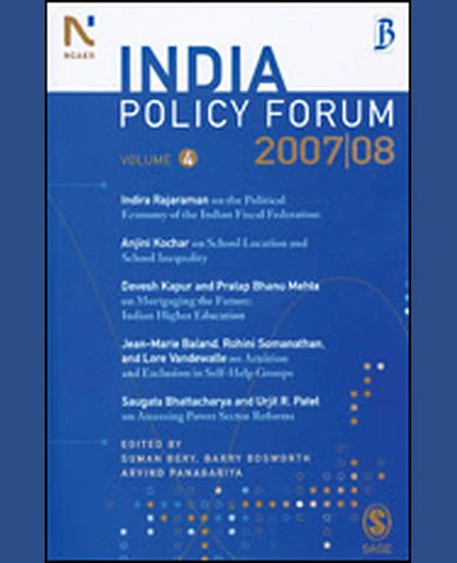 India Policy Forum. Volume 4, 2007-08