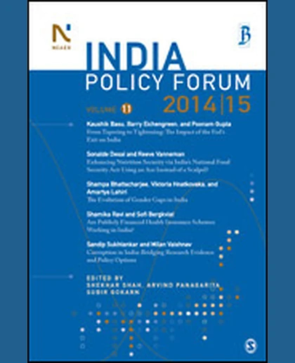 India Policy Forum 2014/15. Volume 11