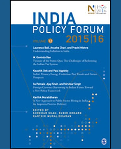 India Policy Forum 2015-16: Volume 12.