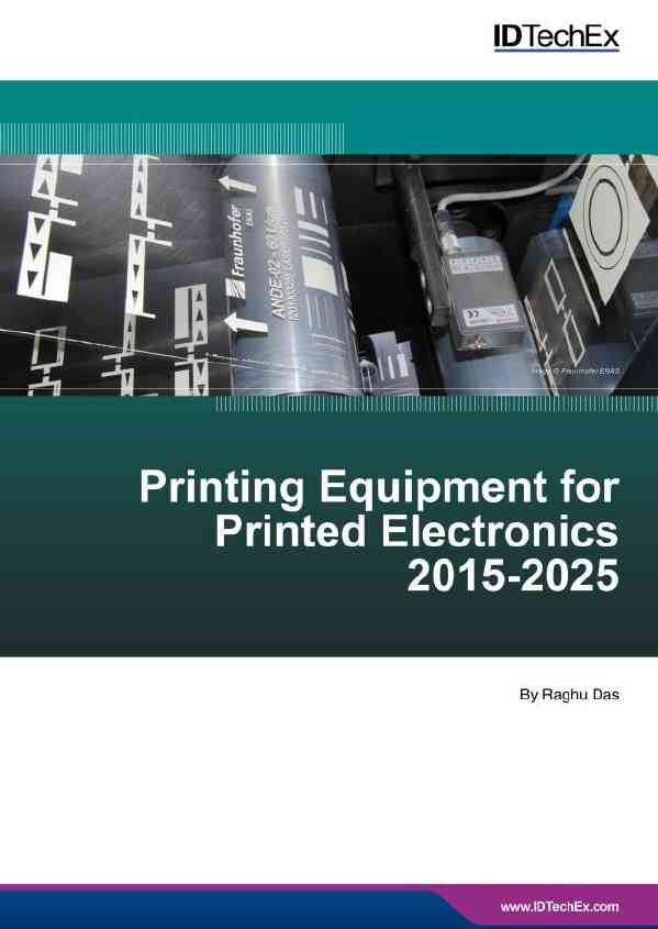 Printing Equipment for Printed Electronics 2015-2025
