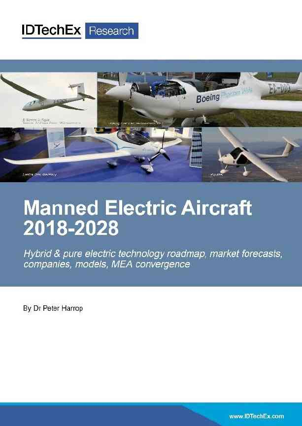 Manned Electric Aircraft 2018-2028