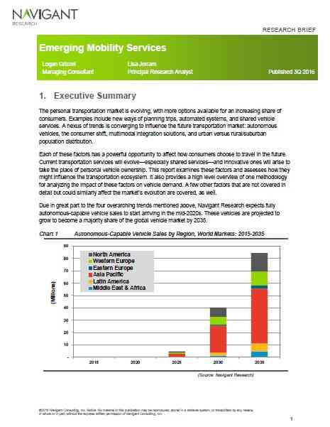 Emerging Mobility Services