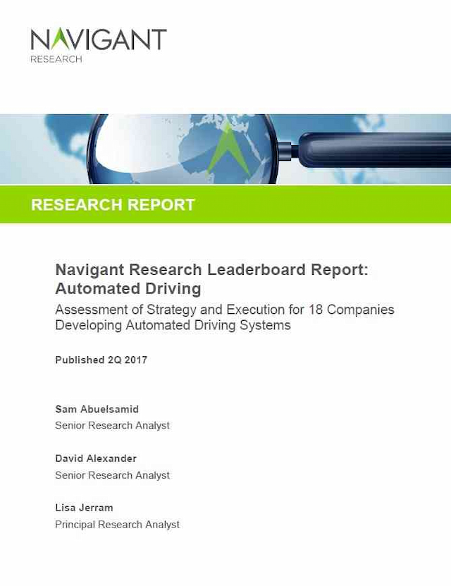 Navigant Research Leaderboard Report: Automated Driving
