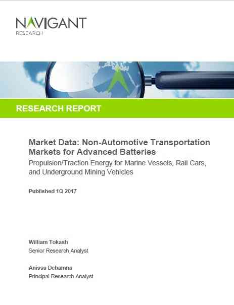 Market Data: Non-Automotive Transportation Markets for Advanced Batteries