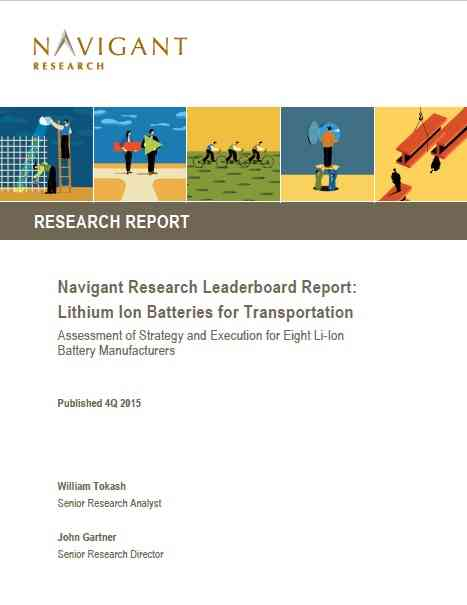 Navigant Research Leaderboard Report: Lithium Ion Batteries for Transportation