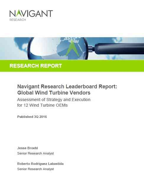 Navigant Research Leaderboard Report: Global Wind Turbine Vendors
