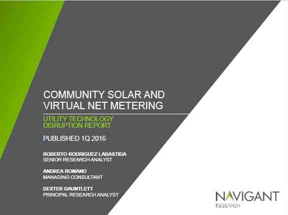 Community Solar and Virtual Net Metering