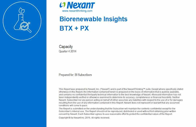 Biorenewable Insights: Bio-Based BTX and PX - Quarterly Update - Q4 2014