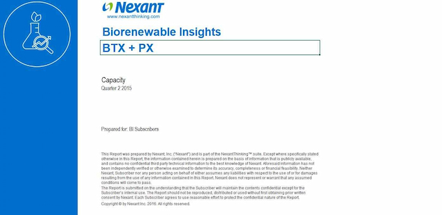 Biorenewable Insights: Bio-Based BTX and PX - Quarterly Update - Q2 2015