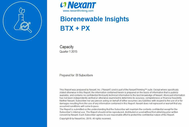 Biorenewable Insights: Bio-Based BTX and PX - Quarterly Update - Q1 2015