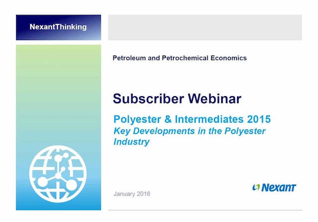 Webinar Presentation: Polyester And Intermediates - Key Industry Developments