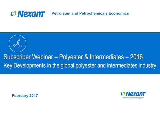 Webinar Presentation: Polyester And Intermediates - Key Industry Developments
