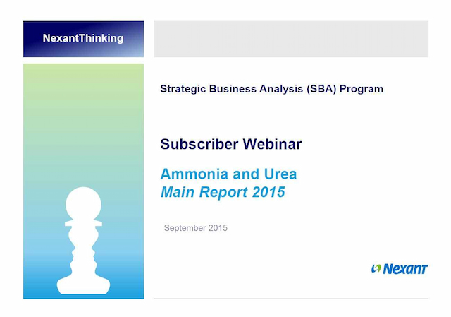 Webinar Presentation: Ammonia and Urea - Summary of Key Findings - 2015