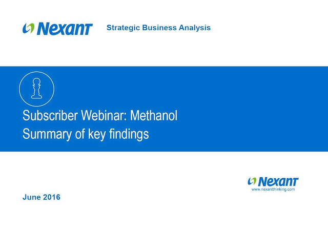 Webinar Presentation: Methanol - Summary of Key Findings - 2016