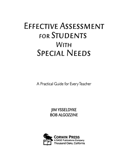 Effective Assessment for Students With Special Needs: A Practical Guide for Every Teacher