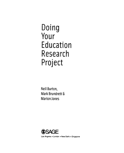 Doing Your Education Research Project