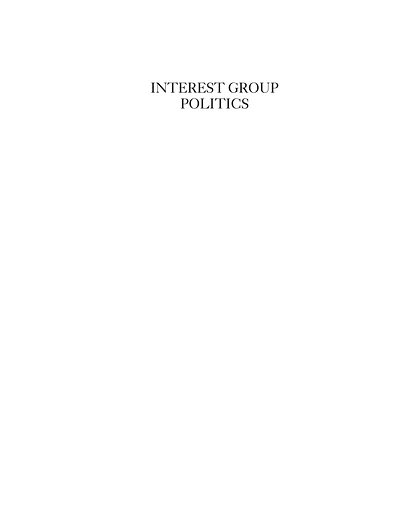Interest Group Politics
