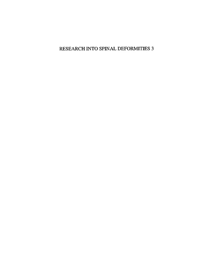Research into Spinal Deformities 3