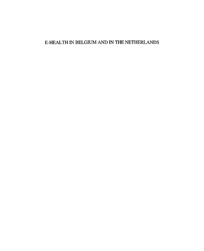 E-Health in Belgium and in the Netherlands: Proceedings of MIC 2002