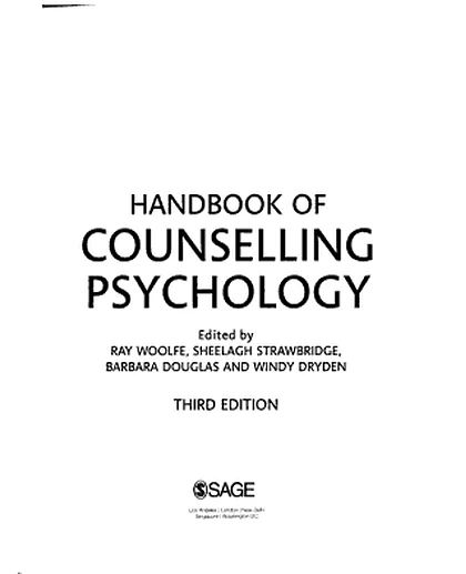 Handbook of Counselling Psychology