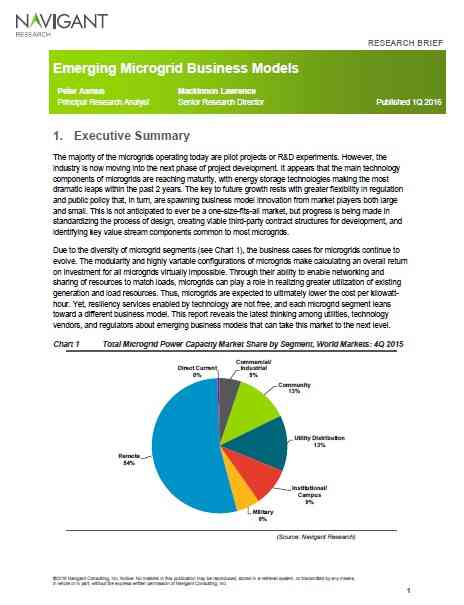 Emerging Microgrid Business Models